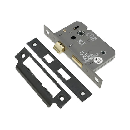 3" CE 3 Lever Bathroom Lock FD60 - Gunmetal Grey
