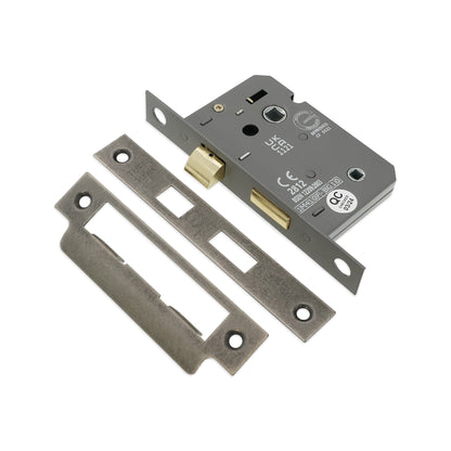 3" CE 3 Lever Bathroom Lock FD60 - Pewter