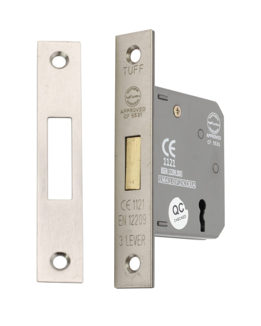2.5" CE 3 Lever Dead Lock - Polished Chrome