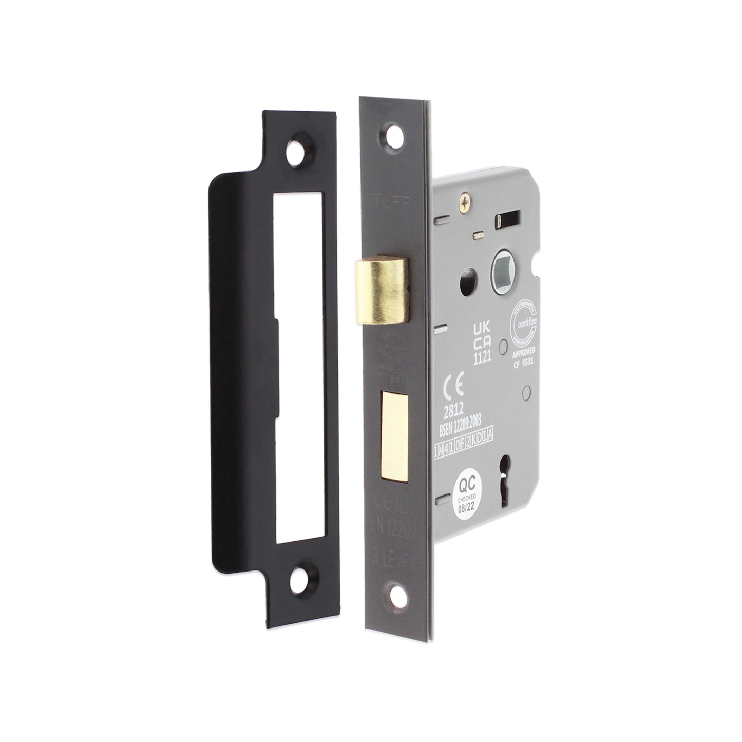 3" CE 3 Lever Mortice Sash Lock FD60 - Matt Black