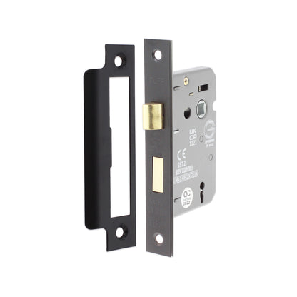 3" CE 3 Lever Mortice Sash Lock FD60 - Matt Black