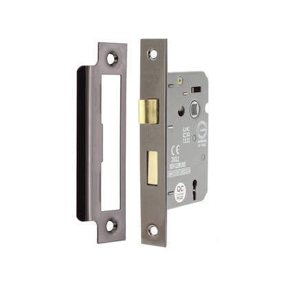 3" CE 3 Lever Mortice Sash Lock FD60 - Black Nickel