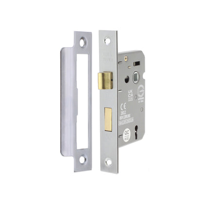 3" CE 3 Lever Mortice Sash Lock FD60 - Satin Chrome