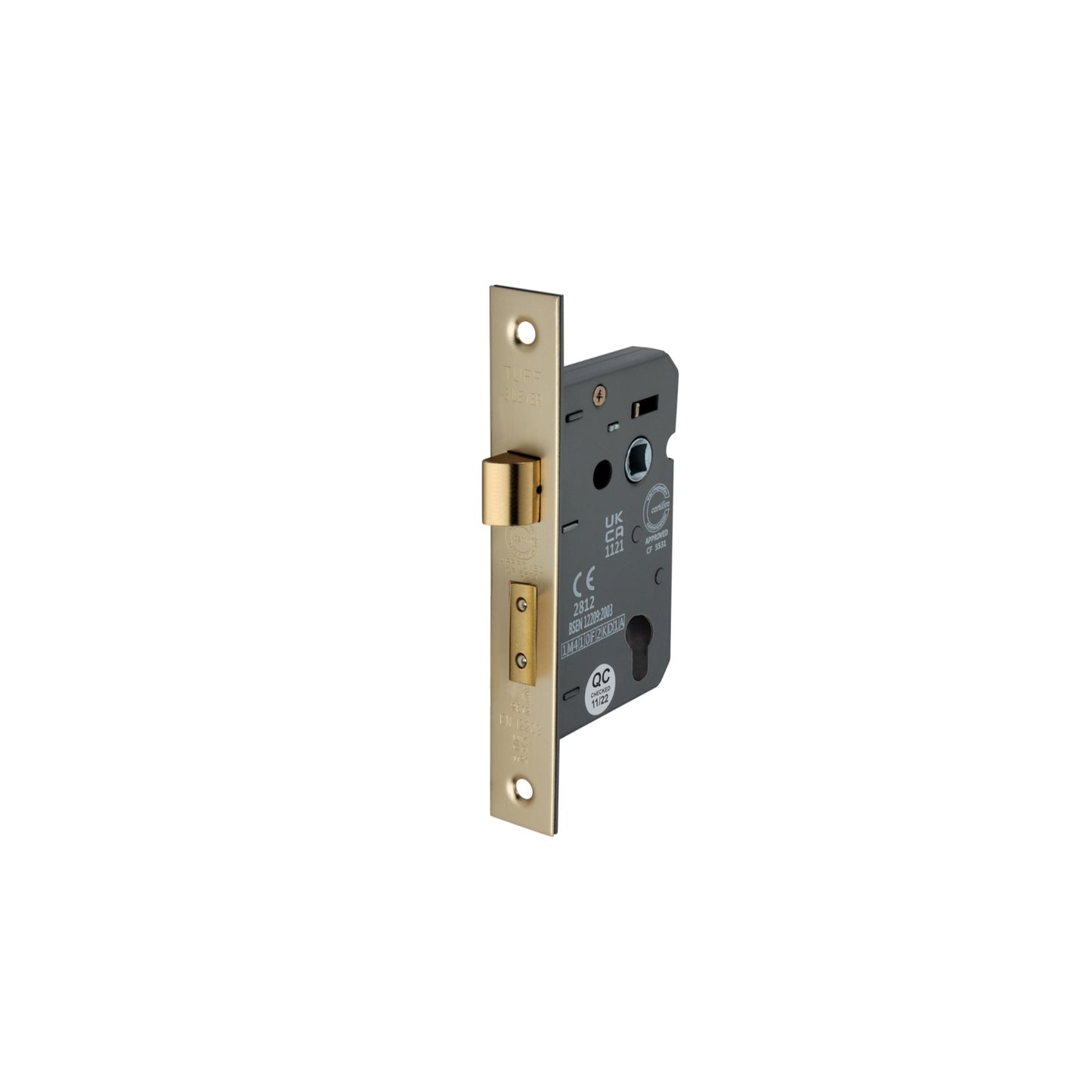 2.5" CE Euro Profile Mortice Sash Lock - Satin Brass