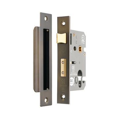 3" CE Euro Profile Mortice Sash Lock - Aged Bronze