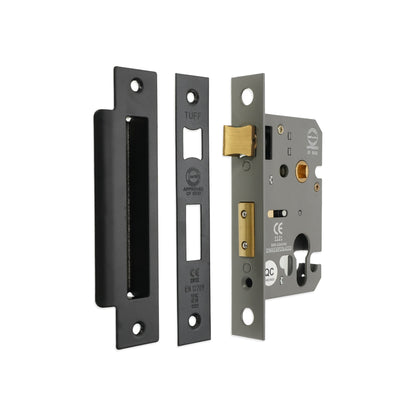 3" CE Euro Profile Mortice Sash Lock - Matt Black