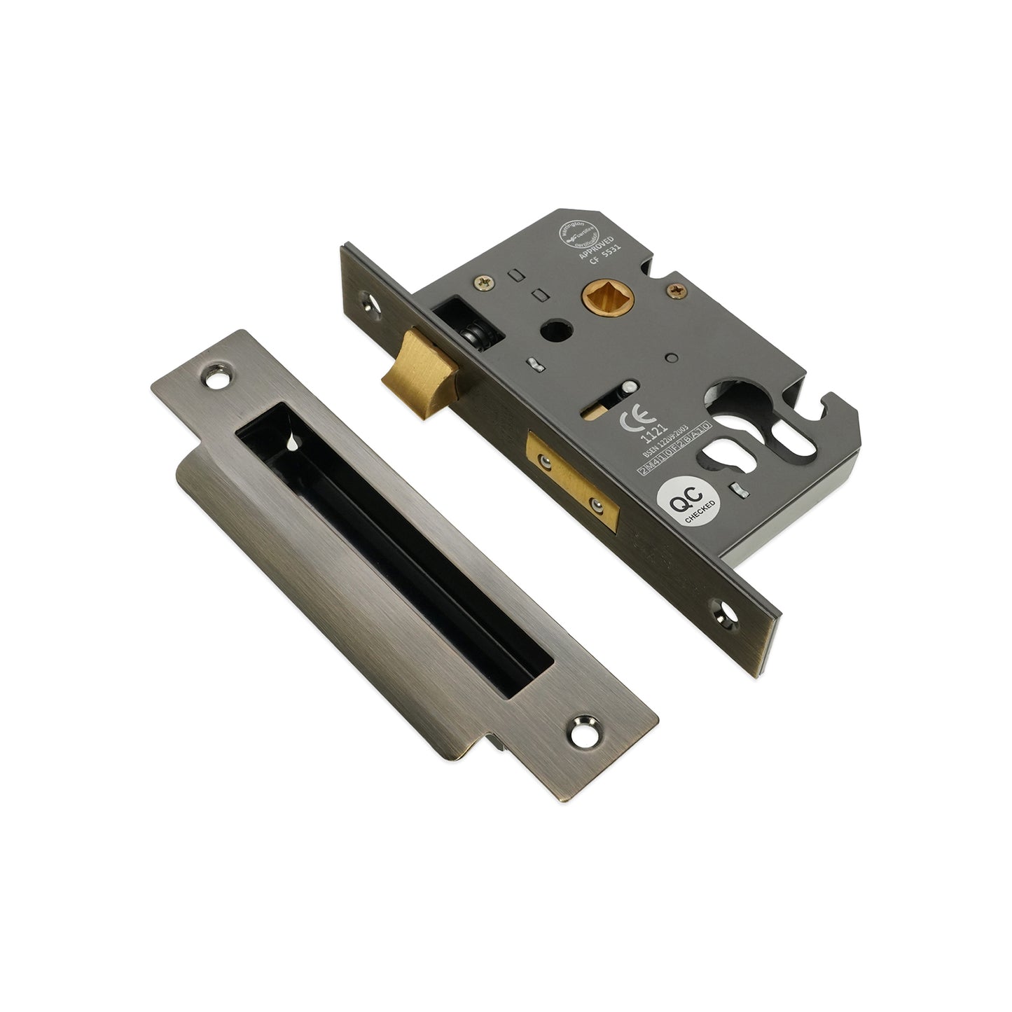 3" CE Euro Profile Mortice Sash Lock - Gunmetal Grey
