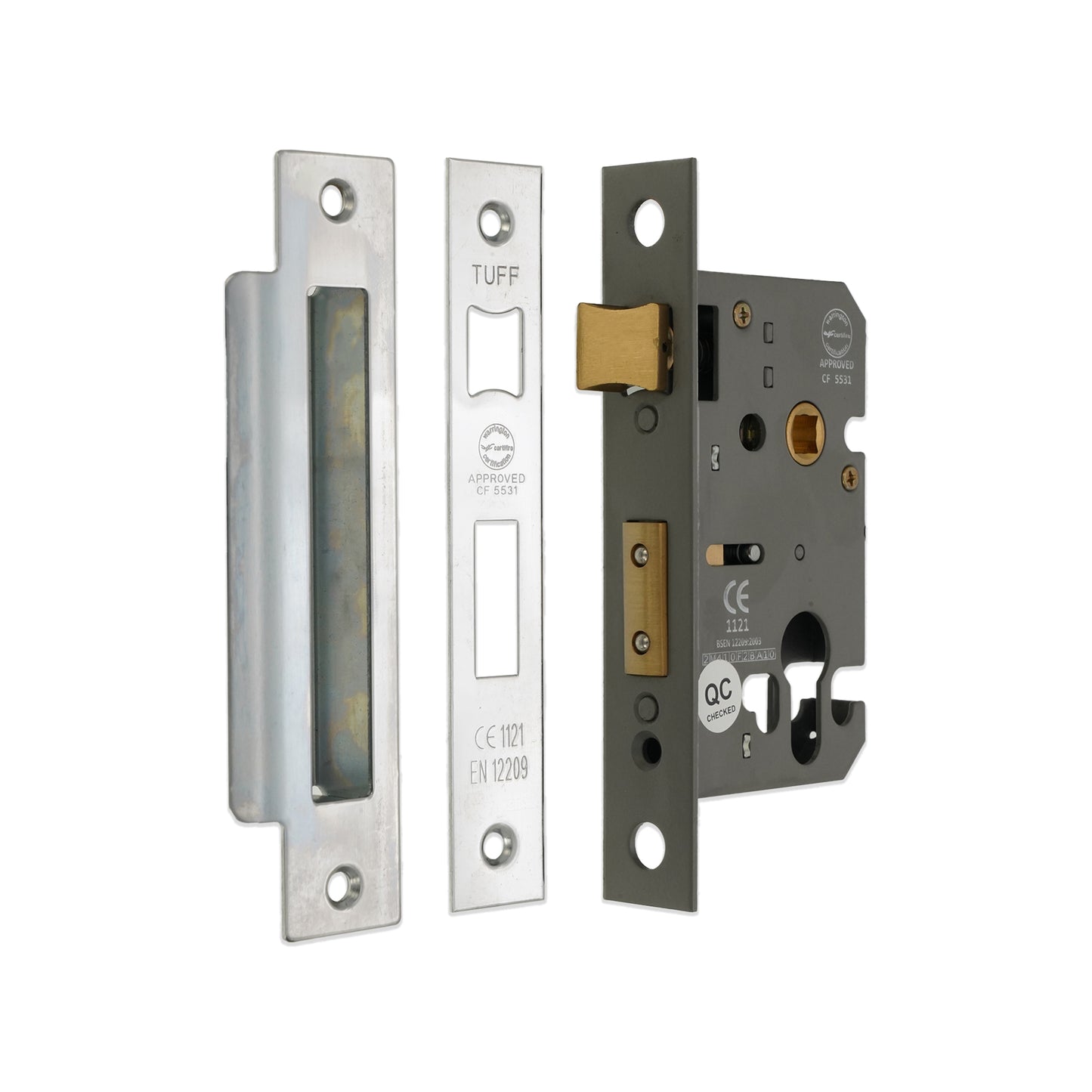 3" CE Euro Profile Mortice Sash Lock - Polished Chrome