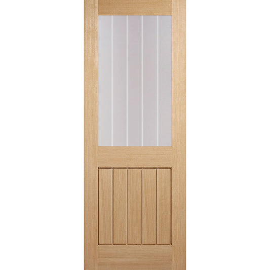 Mexicano Half Light Pre-finished Oak Fire Door