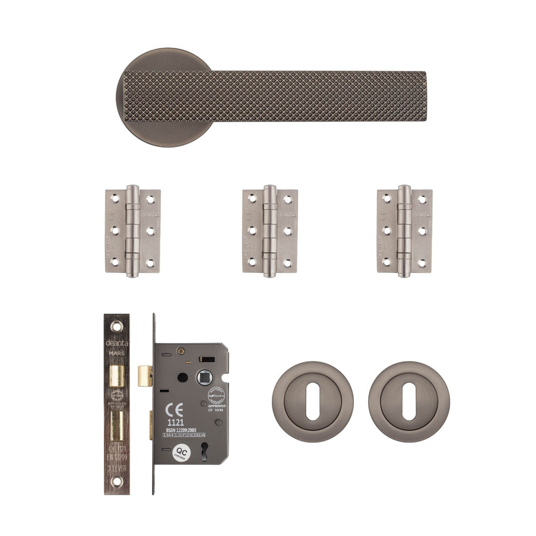 Olympia Mortice Kit Matt Satin Black Nickel 2