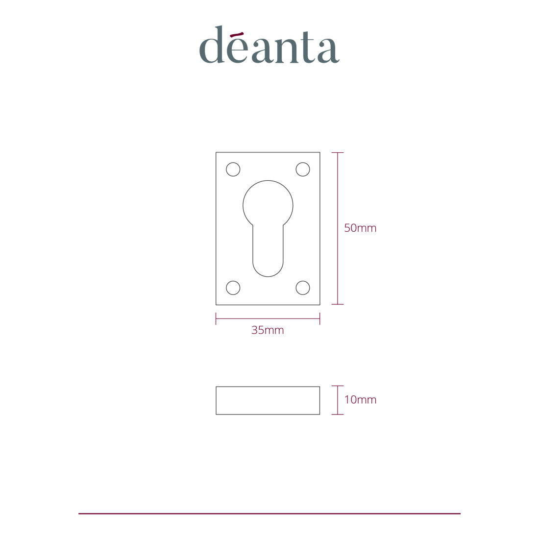Slim Escutcheon (Pair) Matt Black