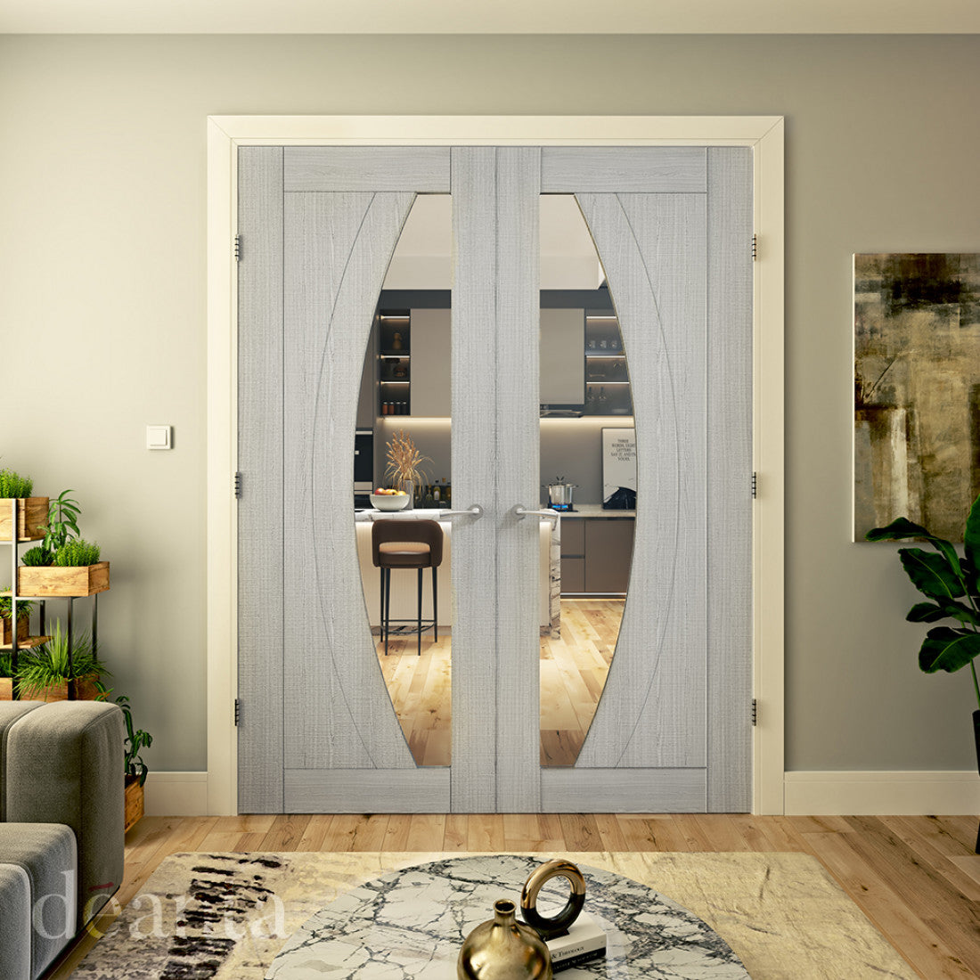 Ravello Light Grey Ash Glazed FSC Internal Door