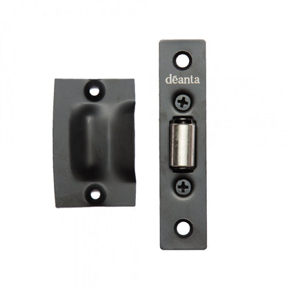 Roller Catch Matt Black Steel