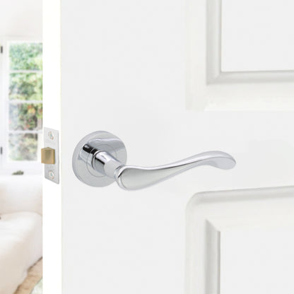 Rosalie Lever Door Handle Polished Chrome