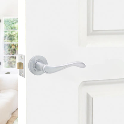Rosalie Lever Door Handle Satin Chrome