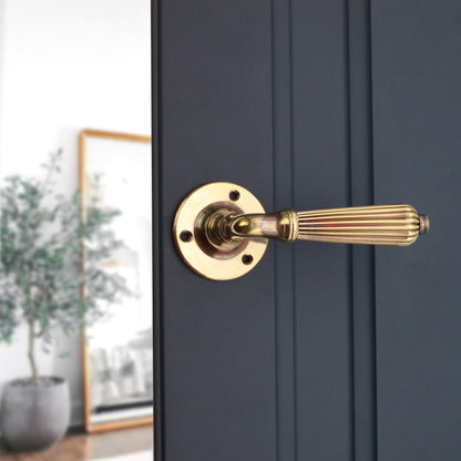 Regency Lever Door Handle Aged Brass