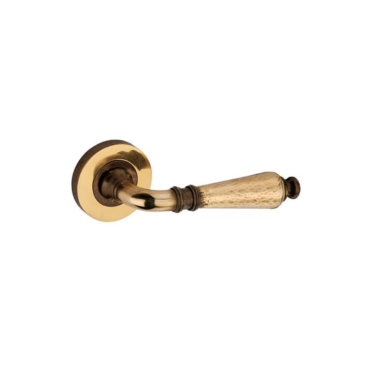 Hammered Hazel Lever on Rose Aged Brass