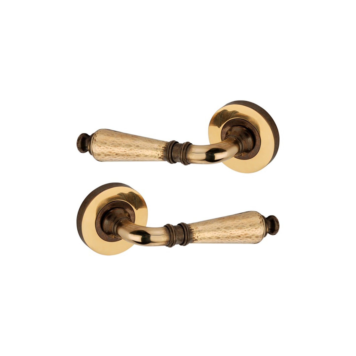 Hammered Hazel Lever on Rose Aged Brass