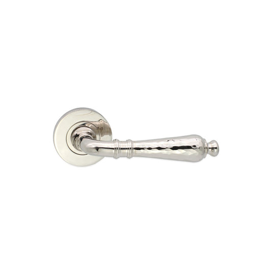 Hammered Hazel Lever on Rose Polished Nickel