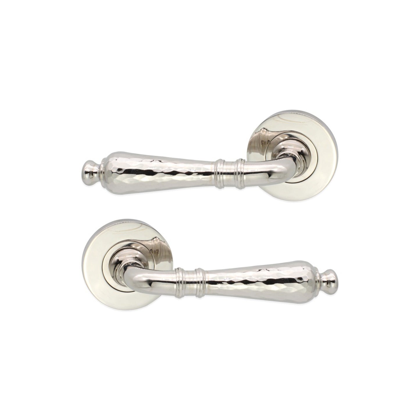 Hammered Hazel Lever on Rose Polished Nickel