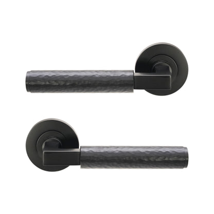 Hammered Knurlmond Lever on Rose Matt Black