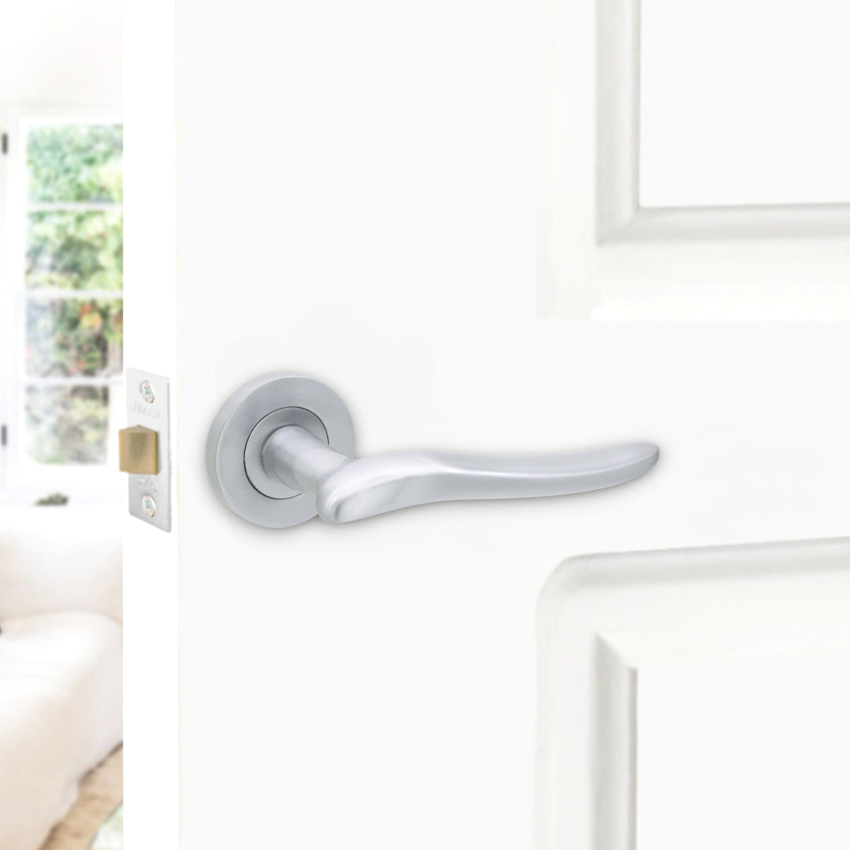 Senza Lever Door Handle Satin Chrome