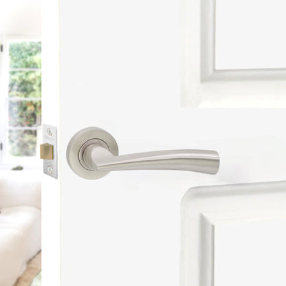 Leygo Lever Door Handle Satin Nickel