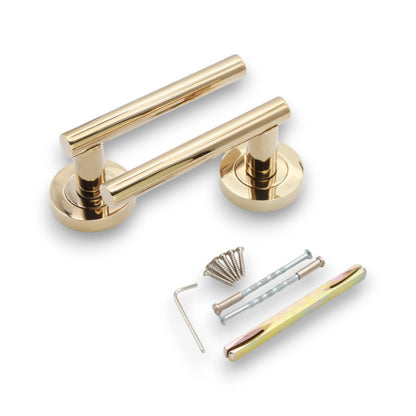 Jura Lever Door Handle PVD Brass