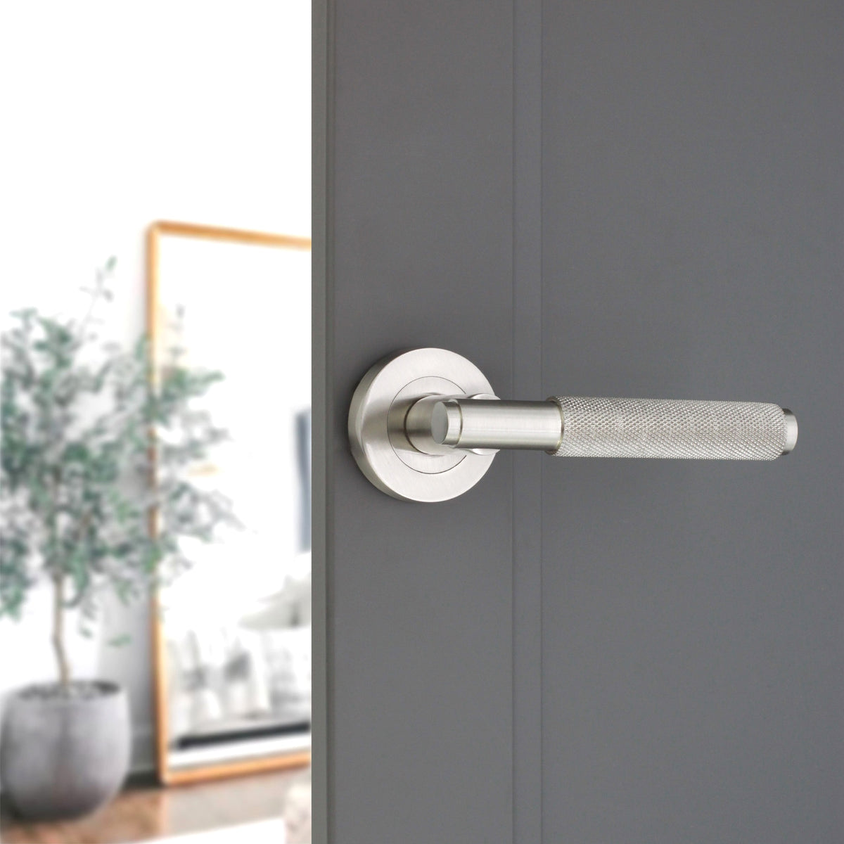 Connaught Lever on Rose Satin Nickel