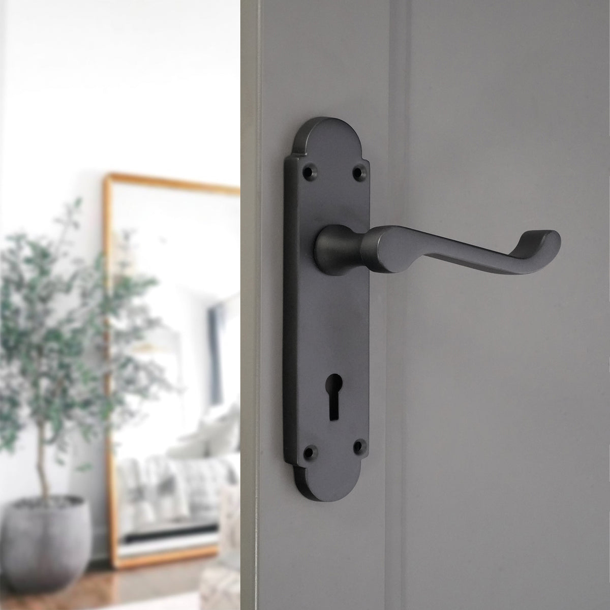 Oakley Lever on Backplate Lock Matt Black