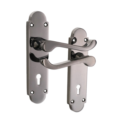 Oakley Lever on Backplate Lock Black Nickel