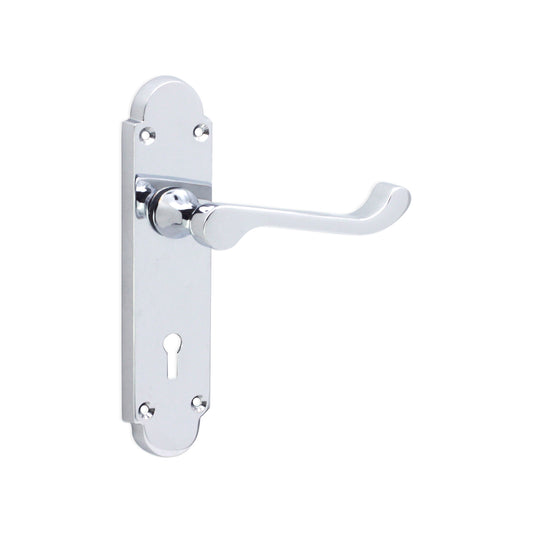 Oakley Lever on Backplate Lock Polished Chrome