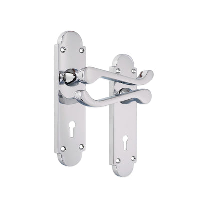 Oakley Lever on Backplate Lock Polished Chrome