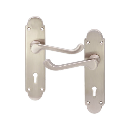 Oakley Lever on Backplate Lock Satin Nickel