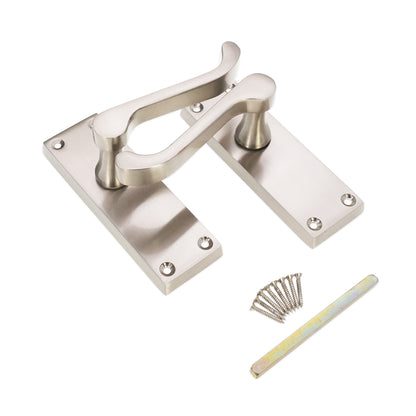 Victorian Scroll Latch Lever Handle 115mm Satin Nickel