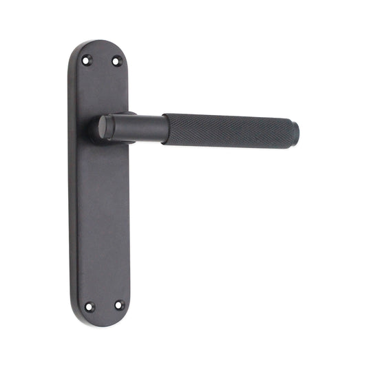 Connaught Knurled Lever on Backplate Latch Matt Black