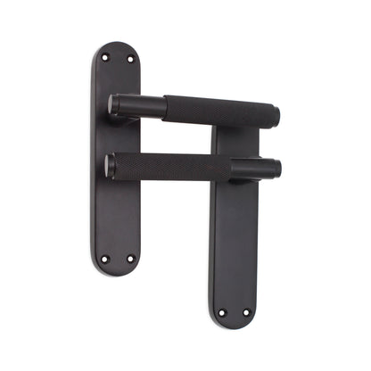 Connaught Knurled Lever on Backplate Latch Matt Black