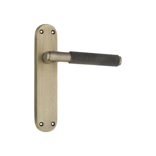 Connaught Knurled Lever on Backplate Latch Matt Antique