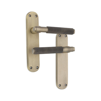 Connaught Knurled Lever on Backplate Latch Matt Antique