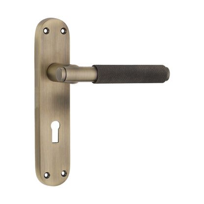 Connaught Knurled Lever on Backplate Lock Matt Antique