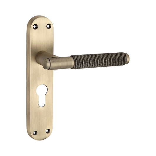 Connaught Knurled Lever on Backplate Euro Matt Antique