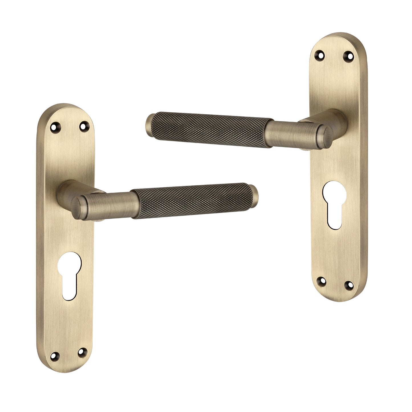 Connaught Knurled Lever on Backplate Euro Matt Antique