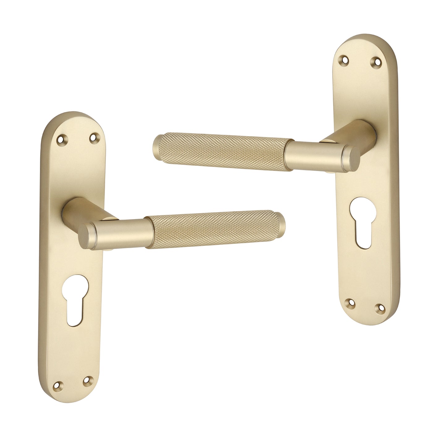 Connaught Knurled Lever on Backplate Euro Satin Brass