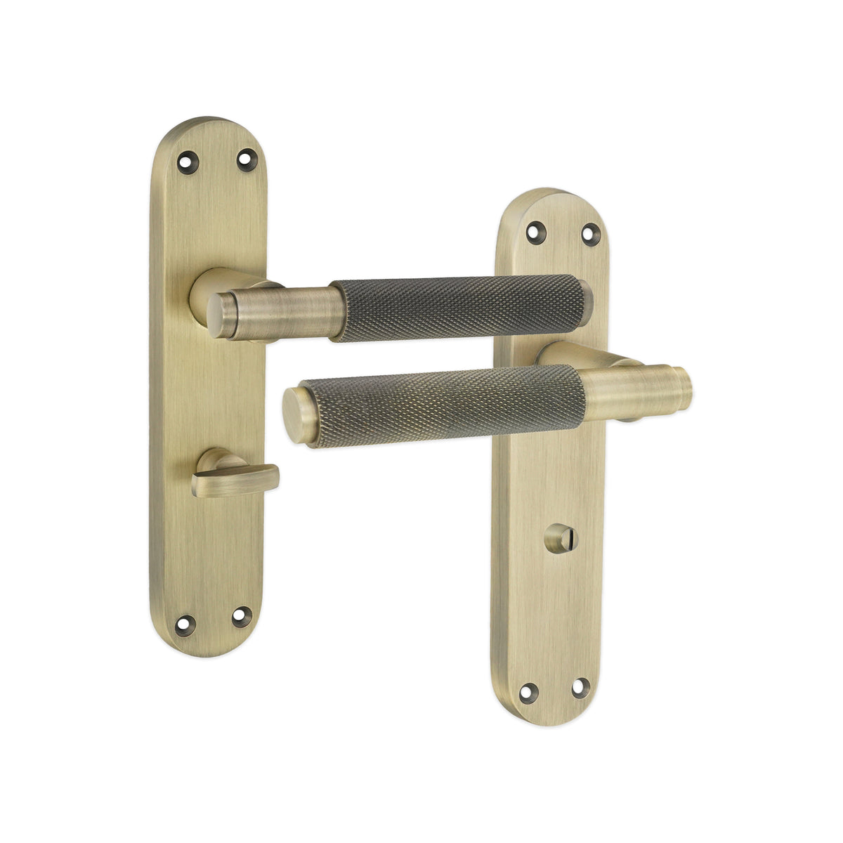 Connaught Knurled Lever on Backplate Bathroom Matt Antique