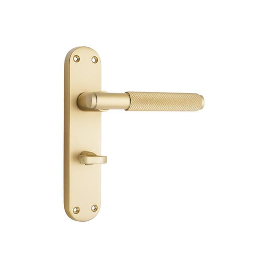 Connaught Knurled Lever on Backplate Bathroom Satin Brass