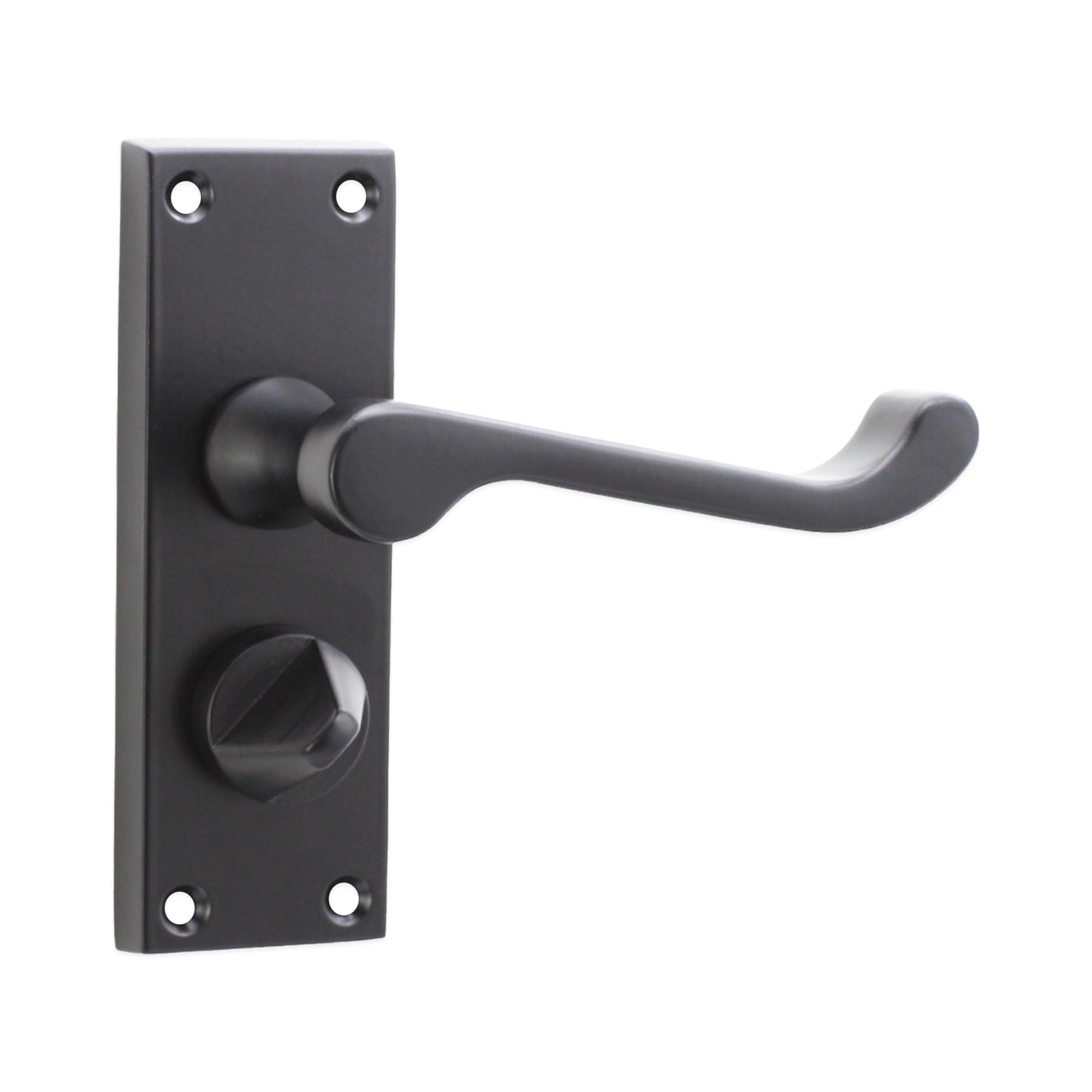 Victorian Scroll Privacy Lever Handle 115mm Matt Black