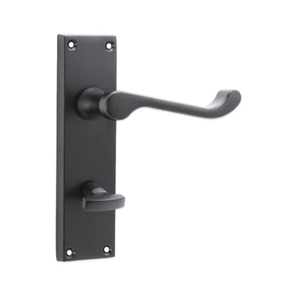 Victorian Scroll Bathroom Lever Handle 150mm Matt Black