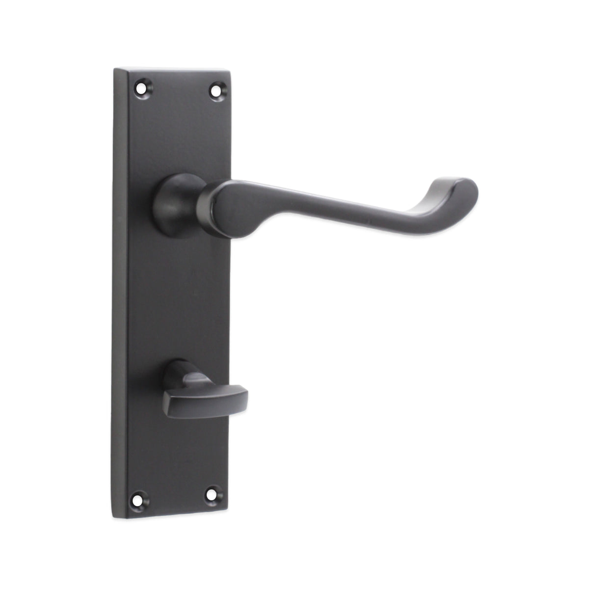 Victorian Scroll Bathroom Lever Handle 150mm Matt Black