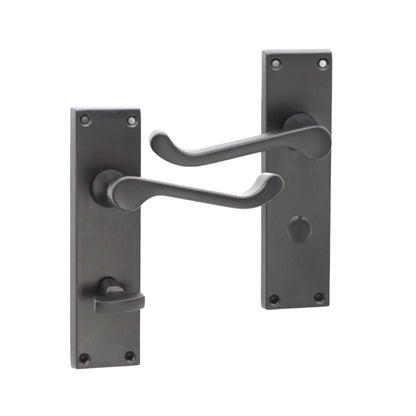 Victorian Scroll Bathroom Lever Handle 150mm Matt Black