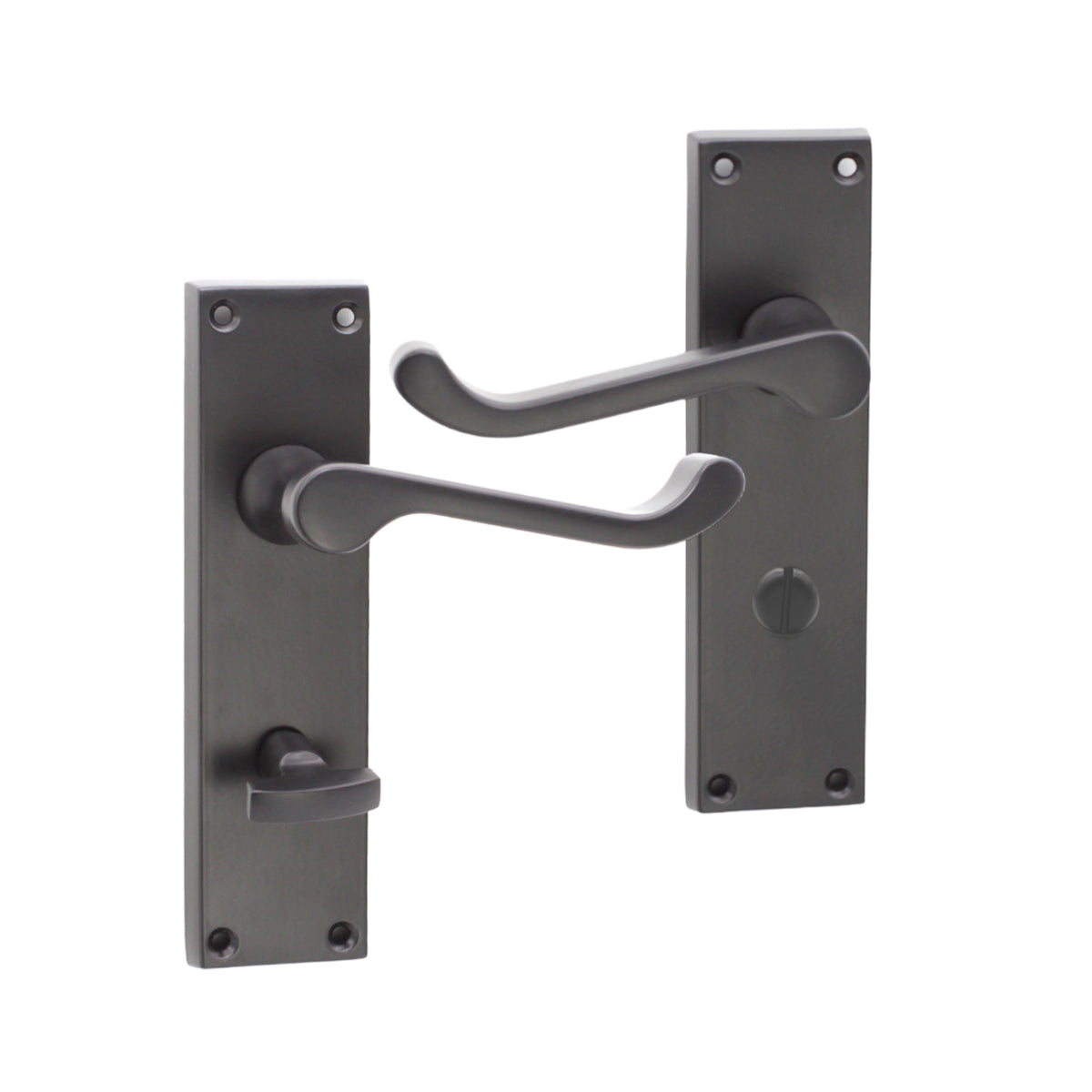 Victorian Scroll Bathroom Lever Handle 150mm Matt Black